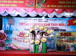 Sôi nổi chương trình văn nghệ chào mừng các ngày lễ lớn tại xã Ứng Thiên