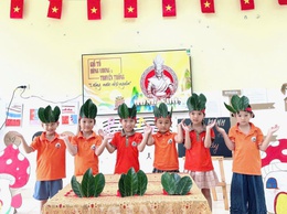 Sôi nổi hoạt động chào mừng Giỗ Tổ Hùng Vương tại Trường Mầm non Sơn Đông