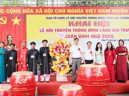 Tưng bừng khai hội truyền thống Đình - Đền làng Bài Trượng năm 2026