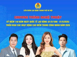 Chương trình nghệ thuật kỷ niệm 140 năm Ngày Quốc tế Lao động sẽ được tổ chức vào ngày 28/4 tại Công viên Hòa Bình