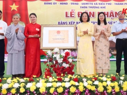 Thôn Thượng Khê tổ chức Lễ đón Bằng công nhận Di tích lịch sử cấp thành phố chùa Hưng Quang 