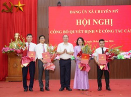 Đảng ủy xã Chuyên Mỹ tổ chức hội nghị công bố quyết định về công tác cán bộ