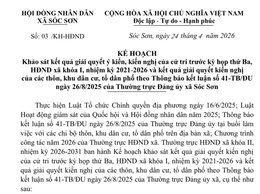 KẾ HOẠCH KHẢO SÁT KẾT QUẢ GIẢI QUYẾT Ý KIẾN, KIẾN NGHỊ CỦA CỬ TRI TRƯỚC KỲ HỌP THỨ BA, HĐND XÃ KHÓA 1, NHIỆM KỲ 2021-2026 VÀ KẾT QUẢ GIẢI QUYẾT KIẾN NGHỊ  CỦA CÁC THÔN, KHU, TỔ DÂN PHỐ