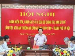 Đoàn kiểm tra, giám sát số 10 của Bộ Chính trị, Ban Bí thư làm việc với Ban Thường vụ Đảng uỷ xã Phúc Thọ
