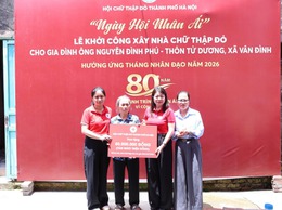 KHỞI CÔNG XÂY DỰNG NHÀ CHỮ THẬP ĐỎ CHO HỘ KHÓ KHĂN TẠI XÃ VÂN ĐÌNH