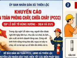 Khuyến cáo các biện pháp an toàn PCCC trong dịp nghỉ lễ 30/4 – 1/5 trên địa xã Thiên Lộc