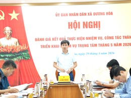 UBND xã tổ chức Hội nghị đánh giá kết quả thực hiện nhiệm vụ, công tác tháng 4 triển khai nhiệm vụ trọng tâm tháng 5