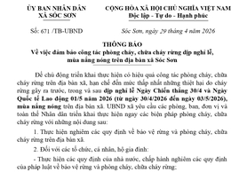 XÃ SÓC SƠN TĂNG CƯỜNG CÁC BIỆN PHÁP PHÒNG CHÁY, CHỮA CHÁY RỪNG DỊP NGHỈ LỄ VÀ MÙA NẮNG NÓNG