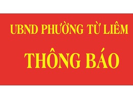 THÔNG BÁO số: 219/TB-UBND, ngày 29 tháng 4 năm 2026 Của UBND phường Từ Liêm