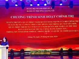 Đảng ủy phường tổ chức Chương trình sinh hoạt chính trị Quý II năm 2026, tuyên truyền, quán triệt những Nghị quyết quan trọng của Trung ương