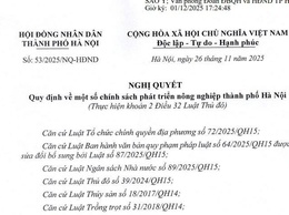 NGHỊ QUYẾT
Quy định về một số chính sách phát triển nông nghiệp thành phố Hà Nội