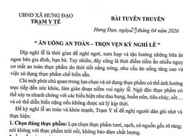 “ ĂN UỐNG AN TOÀN – TRỌN VẸN KỲ NGHỈ LỄ ”