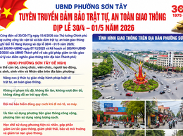PHƯỜNG SƠN TÂY TĂNG CƯỜNG TUYÊN TRUYỀN, NÂNG CAO Ý THỨC CHẤP HÀNH LUẬT GIAO THÔNG, BẢO ĐẢM AN TOÀN DỊP LỄ 30/4 – 01/5