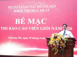 Sôi nổi Hội thi Báo cáo viên giỏi Khối thi đua số 13 Bộ Tư lệnh Thủ đô Hà Nội tại phường Chương Mỹ