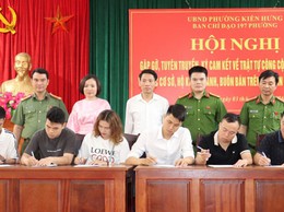 Phường Kiến Hưng: 800 hộ kinh doanh ký cam kết không lấn chiếm vỉa hè, lòng đường