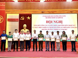 HỘI ĐỒNG NGHĨA VỤ QUÂN SỰ PHƯỜNG VĨNH HƯNG TỔNG KẾT CÔNG TÁC TUYỂN CHỌN, GỌI CÔNG DÂN NHẬP NGŨ VÀ NGHĨA VỤ THAM GIA CÔNG AN NHÂN DÂN NĂM 2026