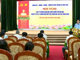 UBND XÃ THƯ LÂM TỔ CHỨC HỘI NGHỊ LẤY Ý KIẾN CÁN BỘ CHỦ CHỐT VỀ ĐỒ ÁN QUY HOẠCH CHI TIẾT TỶ LỆ 1/500 KHU ĐÔ THỊ LIÊN HÀ, XÃ THƯ LÂM 