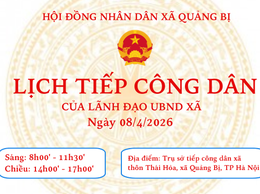 Lịch tiếp công dân ngày 08/4/2026 của Lãnh đạo UBND xã