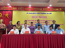 UBND phường Tây Mỗ hưởng ứng Ngày Sức khỏe toàn dân (07/4) và ký kết ghi nhớ hợp tác với các Bệnh viện nâng cao chất lượng y tế cơ sở