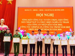 Xã Hương Sơn hoàn thành 100% công tác tuyển quân
