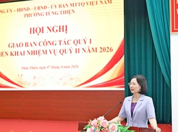 Phường Tùng Thiện tổ chức Hội nghị giao ban quý I, triển khai nhiệm vụ quý II năm 2026
