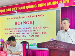 UBND xã tổ chức Hội nghị giao ban thường kỳ đánh giá kết quả thực hiện nhiệm vụ công tác quý I