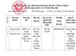 UBND xã Công khai danh sách các sản phẩm OCOP trên địa bàn xã
