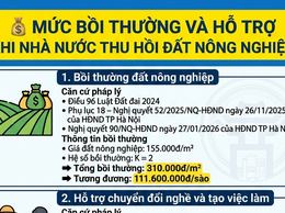 Mức Bồi thường và hỗ trợ khi nhà nước thu hồi đất nông nghiệp