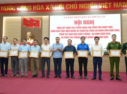 Xã Thuận An tổng kết công tác tuyển chọn, gọi công dân nhập ngũ, công dân thực hiện nghĩa vụ tham gia công an nhân dân năm 2026; công tác giáo dục quốc phòng- an ninh năm 2025 và công tác phòng không nhân dân năm 2025