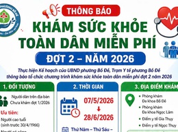 THÔNG BÁO: KHÁM SỨC KHỎE TOÀN DÂN MIỄN PHÍ ĐỢT 2 - NĂM 2026