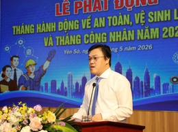 Phường Yên Sở tổ chức Lễ phát động Tháng hành động về An toàn, vệ sinh lao động và Tháng Công nhân năm 2026