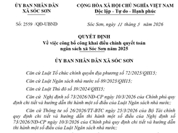 XÃ SÓC SƠN CÔNG KHAI ĐIỀU CHỈNH QUYẾT TOÁN NGÂN SÁCH XÃ NĂM 2025