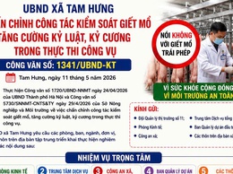 Xã Tam Hưng tăng cường kiểm soát giết mổ, siết chặt kỷ luật trong thực thi công vụ