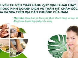 TUYÊN TRUYỀN CHẤP HÀNH QUY ĐỊNH PHÁP LUẬT TRONG KINH DOANH DỊCH VỤ THẨM MỸ, CHĂM SÓC DA VÀ SPA TRÊN ĐỊA BÀN PHƯỜNG CỬA NAM

