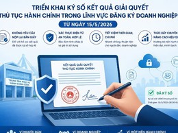 Triển khai ký số 100% kết quả giải quyết thủ tục hành chính đăng ký hộ kinh doanh