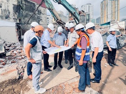 Phường Yên Hòa phối hợp thực địa, xác định mốc giới bàn giao mặt bằng đường Vành đai 2,5