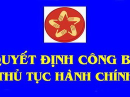 Thông báo công khai Danh mục thủ tục hành chính
