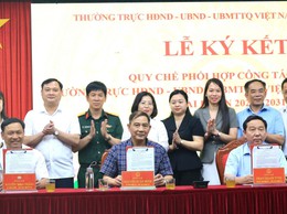 Các cơ quan của xã Thường Tín ký kết quy chế phối hợp công tác