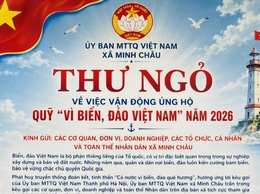 Ủy ban MTTQ Việt Nam xã Minh Châu: phát động ủng hộ quỹ 