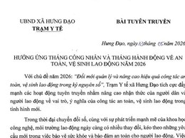 HƯỞNG ỨNG THÁNG CÔNG NHÂN VÀ THÁNG HÀNH ĐỘNG VỀ AN TOÀN, VỆ SINH LAO ĐỘNG NĂM 2026