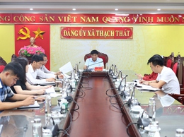 THƯỜNG TRỰC ĐẢNG ỦY XÃ THẠCH THẤT HỌP NGHE BÁO CÁO PHƯƠNG ÁN SẮP XẾP NGƯỜI HOẠT ĐỘNG KHÔNG CHUYÊN TRÁCH ĐỢT 2