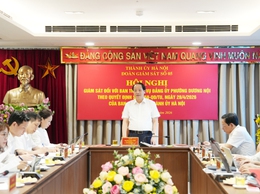 Đoàn giám sát số 05 Ban Thường vụ Thành uỷ làm việc với Ban Thường vụ Đảng uỷ phường Dương Nội