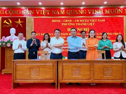 Thường trực HĐND – UBND - Ủy ban MTTQ Việt Nam phường Thanh Liệt ký kết quy chế phối hợp công tác