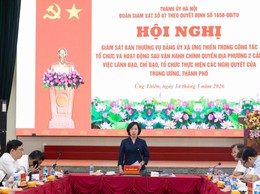 Đoàn giám sát số 7 của Thành ủy Hà Nội làm việc với Đảng ủy xã Ứng Thiên về công tác tổ chức, hoạt động chính quyền địa phương hai cấp