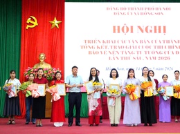 Xã Hồng Sơn trao 15 giải Cuộc thi chính luận bảo vệ nền tảng tư tưởng của Đảng lần thứ Sáu, năm 2026
