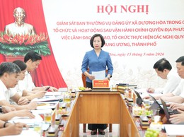 Đoàn giám sát số 7 của Ban Thường vụ Thành uỷ Hà Nội giám sát tại xã Dương Hoà về thực hiện các nhiệm vụ trọng tâm sau sáp nhập 