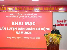 Xã Hồng Vân khai mạc huấn luyện dân quân cơ động năm 2026