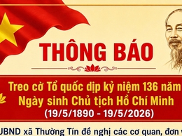 Thông báo treo cờ Tổ quốc dịp kỷ niệm 136 năm Ngày sinh Chủ tịch Hồ Chí Minh