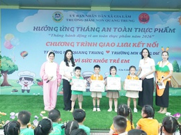 Trường Mầm non Quang Trung tổ chức chương trình giao lưu “Bé vui khỏe - Ăn sạch mỗi ngày”