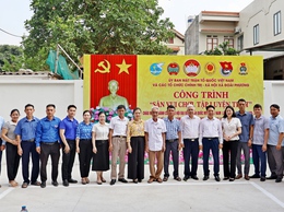 MTTQ xã Đoài Phương ra mắt công trình sân vui chơi, tập luyện TDTT chào mừng thành công Đại hội đại biểu toàn quốc MTTQ Việt Nam lần thứ XI